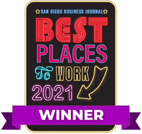 Award - San Diego Business Journal - Best places to work - 2021 Winner - Marcom